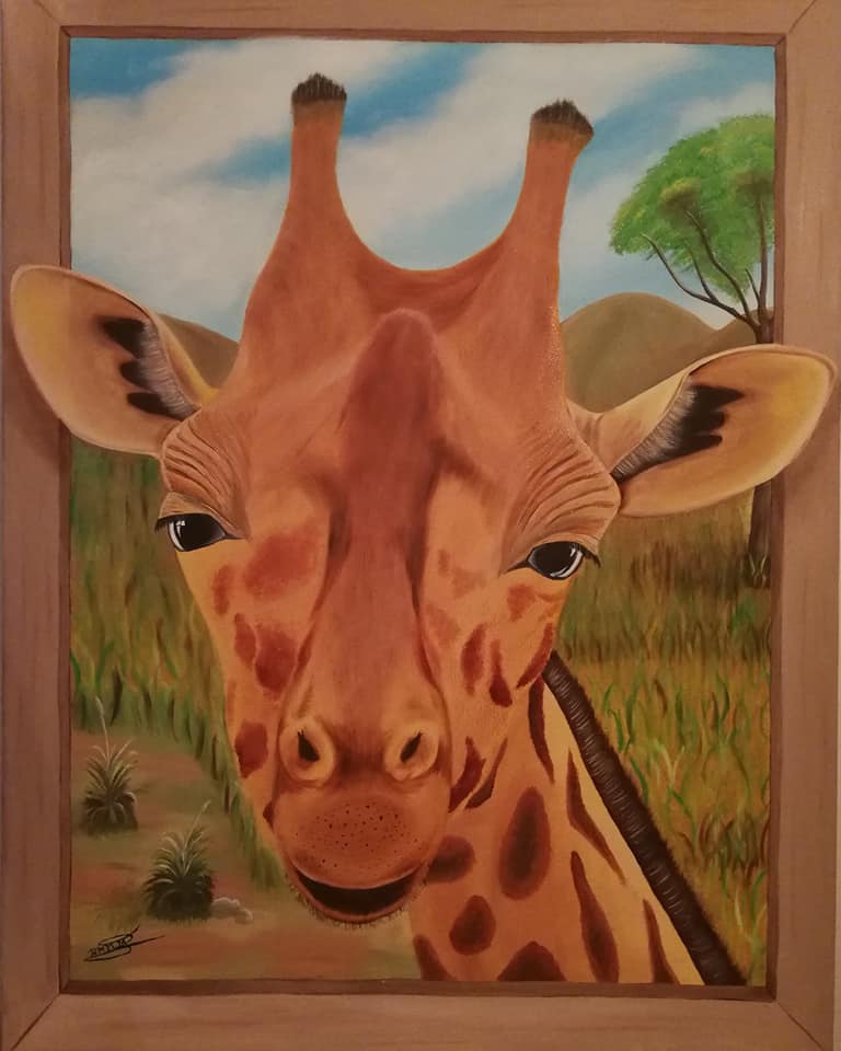Girafa - Oil painting
